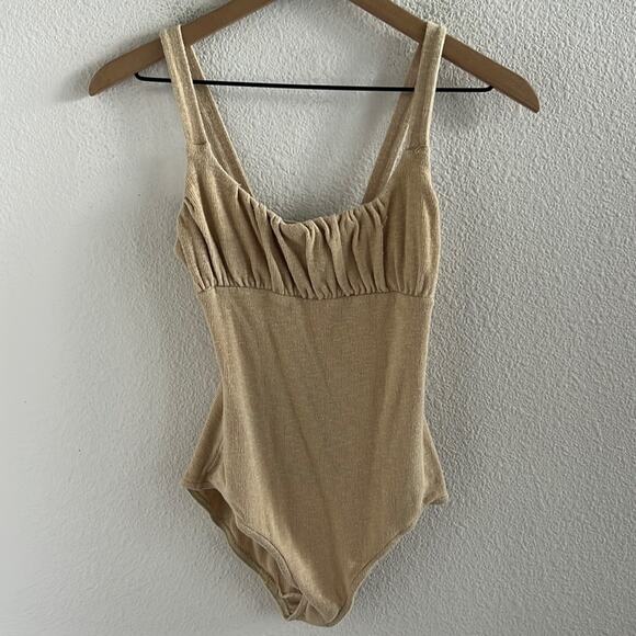 Free People Beach FP Beach Textured Babydoll Bodysuit Top XS - Picture 1 of 6